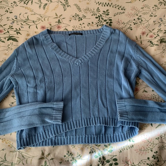 Brandy Melville Sweaters - Brandy Melville Light Blue V-Neck Sweater